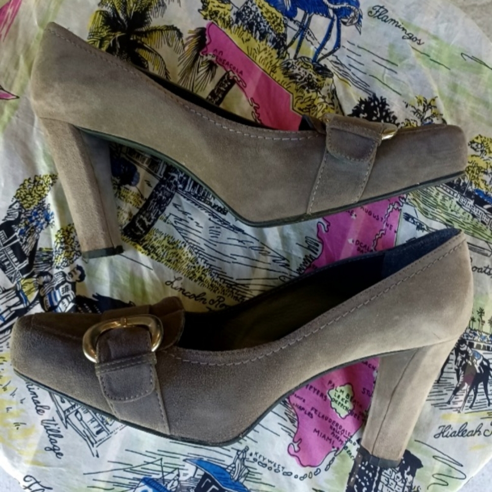 Stuart Weitzman Charcoal Suede 'Edit' Square Toe … - image 7